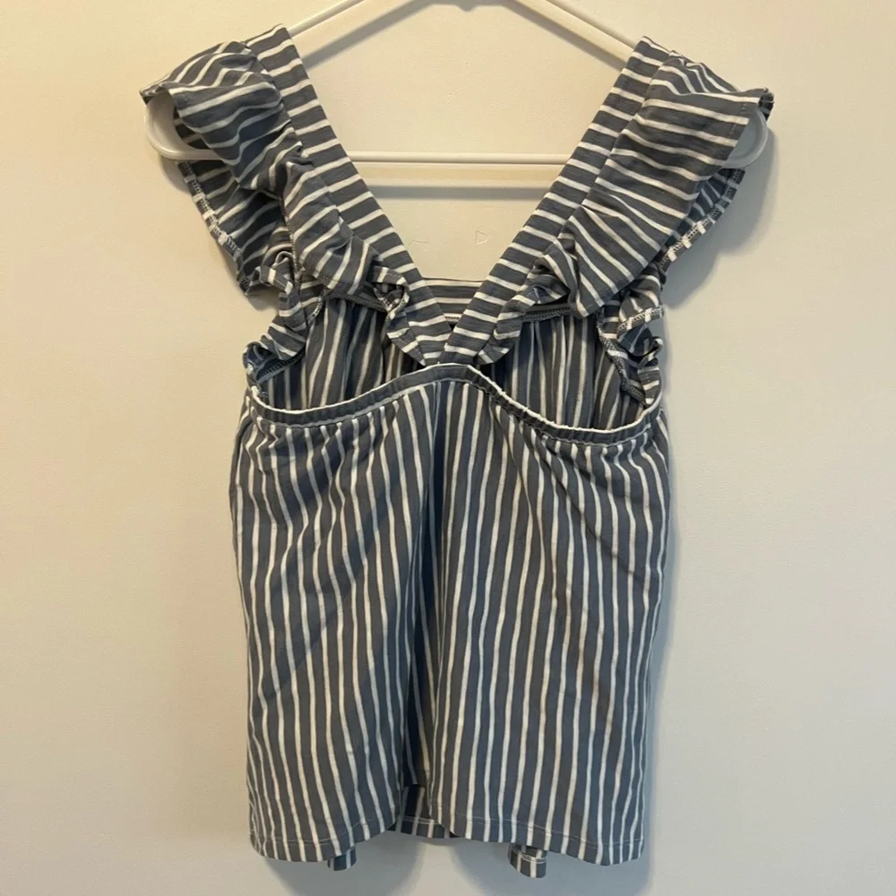 NWOT Lauren Conrad Blue and White Striped Top Size XS - Picture 5 of 6